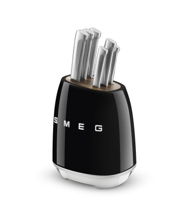 Smeg KBSF02BL Set de cuchillos, 50's Style, Negro
