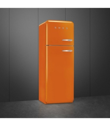 Smeg FAB30LOR6 Frigorífico doble puerta 50's Style, Ventilado, Bisagras izquierdas, Naranja, 172 x 60 cm