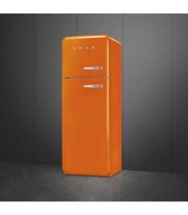 Smeg FAB30LOR6 Frigorífico doble puerta 50's Style, Ventilado, Bisagras izquierdas, Naranja, 172 x 60 cm