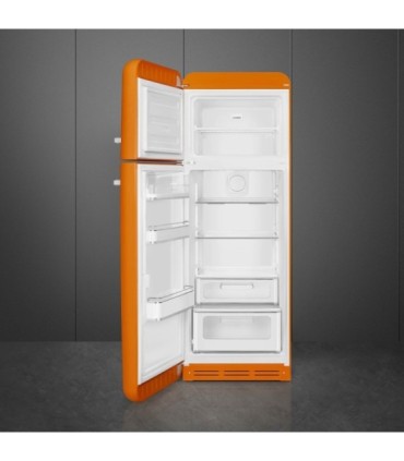 Smeg FAB30LOR6 Frigorífico doble puerta 50's Style, Ventilado, Bisagras izquierdas, Naranja, 172 x 60 cm