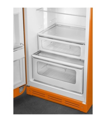 Smeg FAB30LOR6 Frigorífico doble puerta 50's Style, Ventilado, Bisagras izquierdas, Naranja, 172 x 60 cm