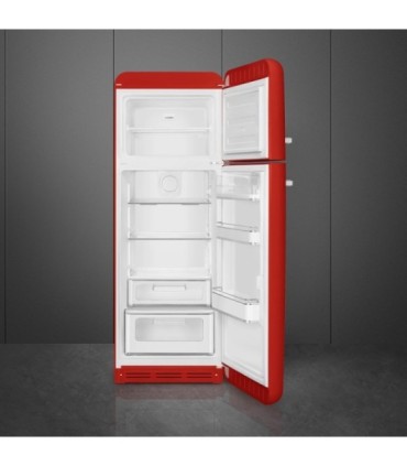 Smeg FAB30RRD6 Frigorífico doble puerta 50's Style, Ventilado, Bisagras derechas, Rojo, 172 x 60 cm