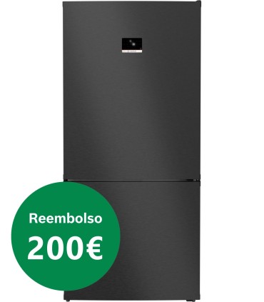 Bosch KGP86AXB0N Serie 8, Frigorífico combinado de libre instalación, 186 x 86 cm (82 cm de fondo), Acero negro antihuellas