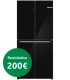 Bosch KMC85LBEA Serie 4, Frigorífico Multipuerta con puertas de cristal, 189.5 x 85.5 cm, Negro