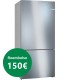 Bosch KGN86VIEA Serie 4, Frigorífico combinado de libre instalación, 186 x 86 cm (81 cm de fondo), Acero inoxidable antihuellas