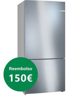 Bosch KGN86VIEA Serie 4, Frigorífico combinado de libre instalación, 186 x 86 cm (81 cm de fondo), Acero inoxidable antihuellas