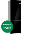 Bosch KGN49LBCF Serie 6, Frigorífico combinado de libre instalación,  Acabado en cristal, 203 x 70 cm, Negro