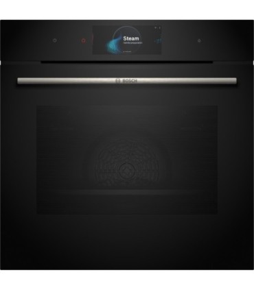 Bosch HRG7784B1 Serie 8, Horno pirolítico con vapor, 60 x 60 cm, Negro