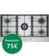 Bosch PCR9A5I90 Serie 6, Placa de gas, 90 cm, Acero