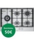 Bosch PCS7A5I90 Serie 6, Placa de gas, 75 cm, Acero