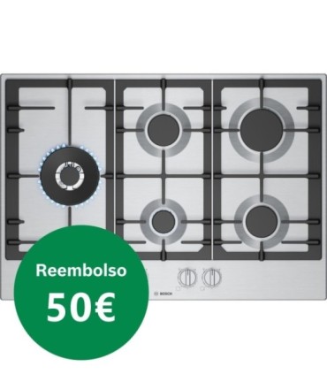 Bosch PCS7A5I90 Serie 6, Placa de gas, 75 cm, Acero