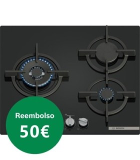 Bosch PPC6A6I10 Serie 6, Placa de gas, 60 cm, Vidrio templado, Negro