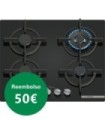 Bosch PPH6A6I10 Serie 6, Placa de gas, 60 cm, Vidrio templado, Negro