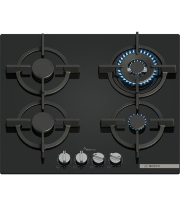 Bosch PPH6A6I10 Serie 6, Placa de gas, 60 cm, Vidrio templado, Negro