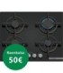 Bosch PPP6A6I10 Serie 6, Placa de gas, 60 cm, Vidrio templado, Negro