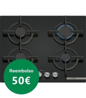 Bosch PPP6A6I10 Serie 6, Placa de gas, 60 cm, Vidrio templado, Negro