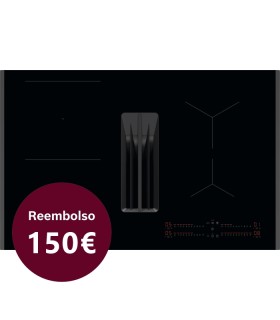 AEG TH84CB03FB Placa de inducción con campana extractora de 80 cm, Negro