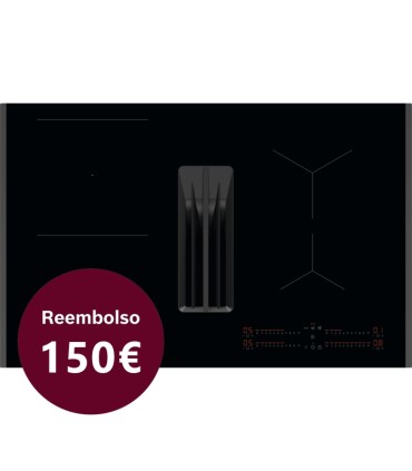 AEG TH84CB03FB Placa de inducción con campana extractora de 80 cm, Negro