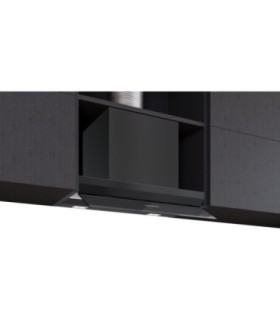 Siemens LJ67BDP60 iQ500, Campana decorativa integrable, 60 cm, Cristal negro, Negro mate