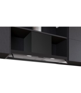 Siemens LJ95BCC60 iQ300, Campana decorativa integrable, 90 cm, Cristal transparente, Negro mate