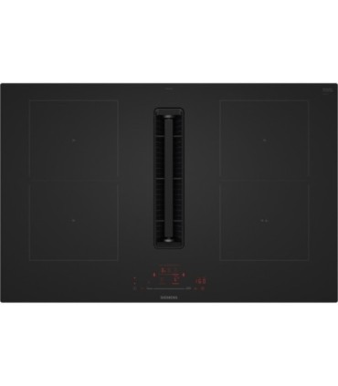 Siemens ED81AHQ26E iQ500, Placa de inducción con extractor integrado, 80 cm, Acabado negro mate