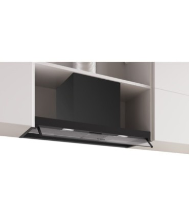 Bosch DBB85CC60 Serie 4, Campana decorativa integrable, 80 cm, Cristal transparente, Negro mate