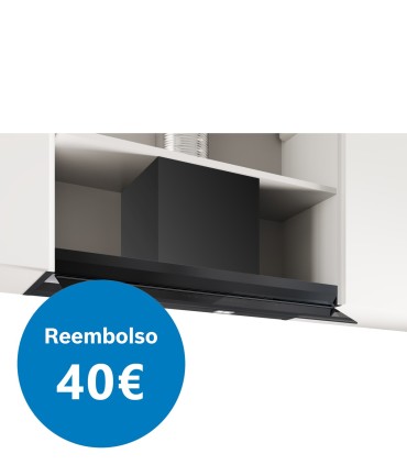 Balay 3BD897GM Campana decorativa integrable, 90 cm, Cristal negro, Negro mate