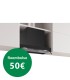 Bosch DBB65CC60 Serie 4, Campana decorativa integrable, 60 cm, Cristal transparente, Negro mate