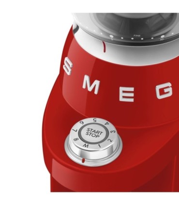 Smeg CGF03RDEU Molinillo de Café, 50's Style, Rojo