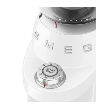 Smeg CGF03WHEU Molinillo de Café, 50's Style, Blanco