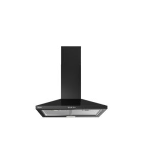 Teka DBB 74140 KOS BK Campana decorativa piramidal de pared de 70 cm con mandos pulsantes, Negro, Serie Easy