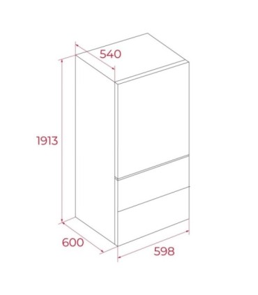 Teka RBF 87670 SLN G1 Frigorífico Combi In-Line Series Infinity G1 Italdesign Giugiaro, Negro mate, Serie Maestro, 191 x 60 cm