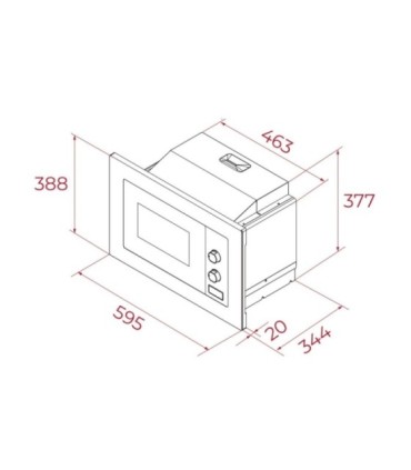 Teka MB 6200 BI FBK Microondas integrable con mandos mecánicos y 5 niveles de potencia, 20 L, Serie Total