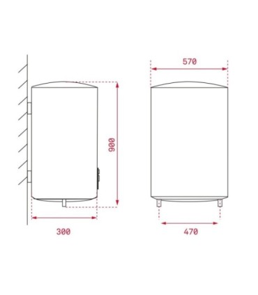 Teka EWH 80 D SLIM Termo eléctrico Slim de 80 litros con instalación vertical/horizontal, Serie Maestro