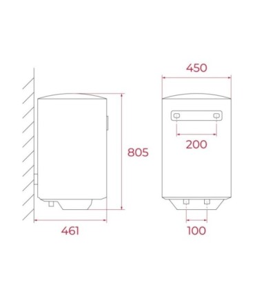 Teka EWH 80 C Termo eléctrico de 80 litros con instalación vertical, Serie Easy