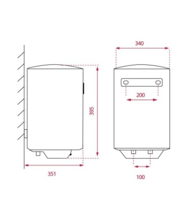 Teka EWH 15 C Termo eléctrico de 15 litros con instalación vertical, Serie Easy