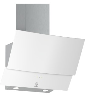 Balay 3BC565GB Campana decorativa de pared inclinada, 60 cm, Cristal blanco