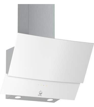 Balay 3BC565GB Campana decorativa de pared inclinada, 60 cm, Cristal blanco