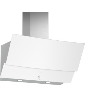 Balay 3BC585GB Campana decorativa de pared inclinada, 80 cm, Cristal blanco