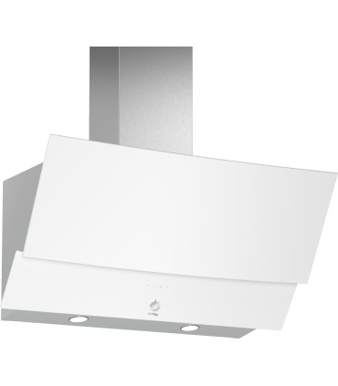 Balay 3BC585GB Campana decorativa de pared inclinada, 80 cm, Cristal blanco