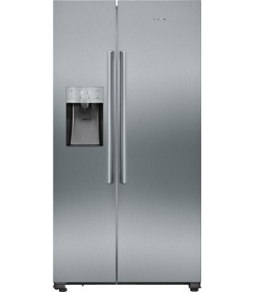 Siemens KA93DAIEP iQ500, Frigorífico americano con toma de agua, 178.7 x 90.8 cm, Acero inoxidable antihuellas