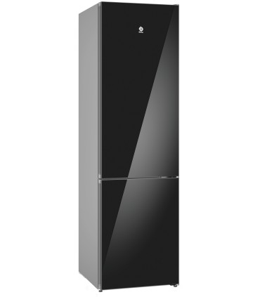 Balay 3KFC869NI Frigorífico combinado de libre instalación, Acabado en cristal, 203 x 60 cm, Cristal negro